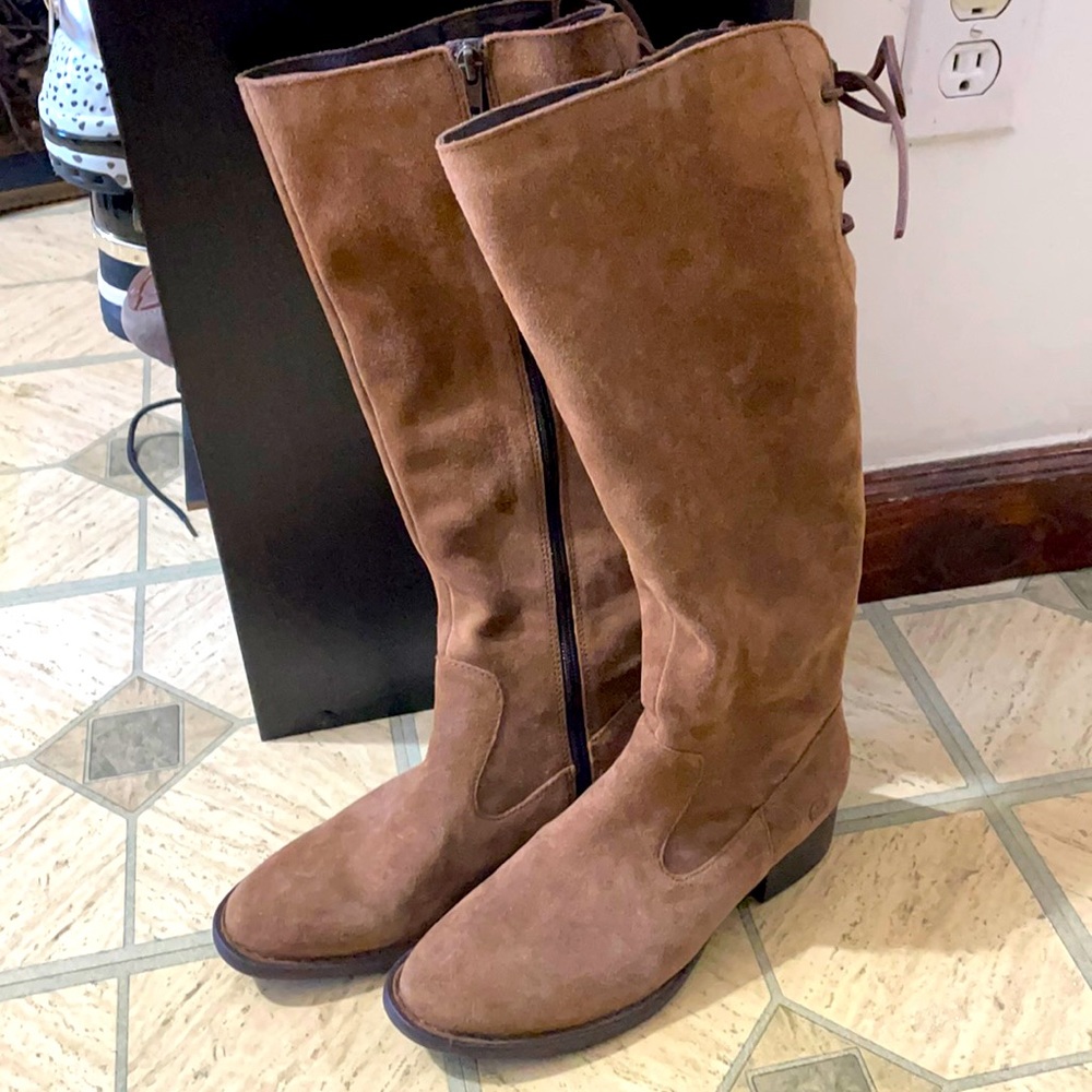 Born Knee High Brown Suede Boots 6.5